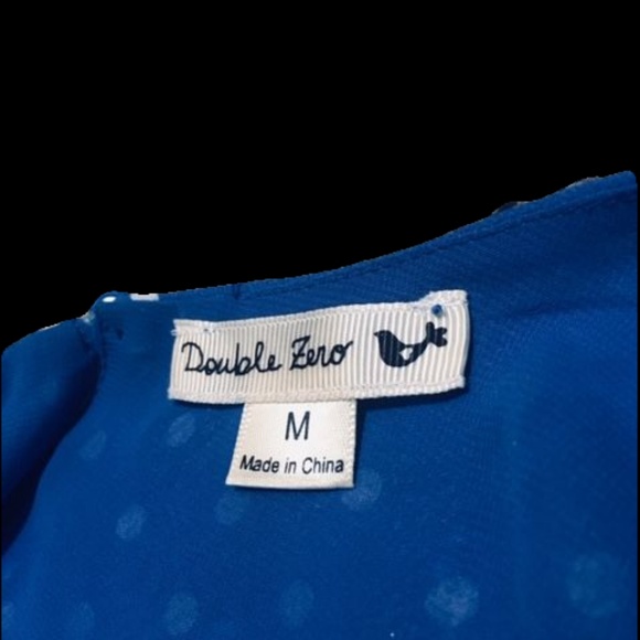Blue Polka Dot Ruffle Shirt - Picture 4 of 4